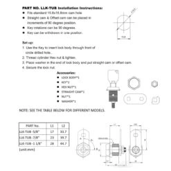 Leisure Coachworks 1 1/8" Keyed Tubular With Straight Cam Lock Latch Keyed Alike ( 1 1/8") -RV accessories leisure lock leisure coachworks 1 18 keyed tubular with straight and offset cam lock latch keyed alike 1 18 00852.1642094167